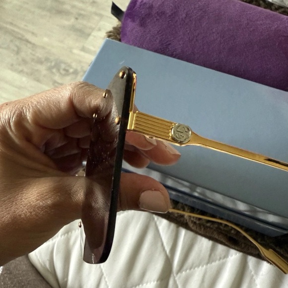 Brown Sunglasses with Gold Accents - Picture 5 of 8